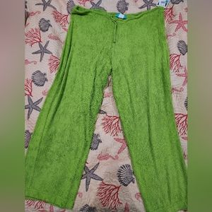Lime Green Vintage Beach Pants (L)
